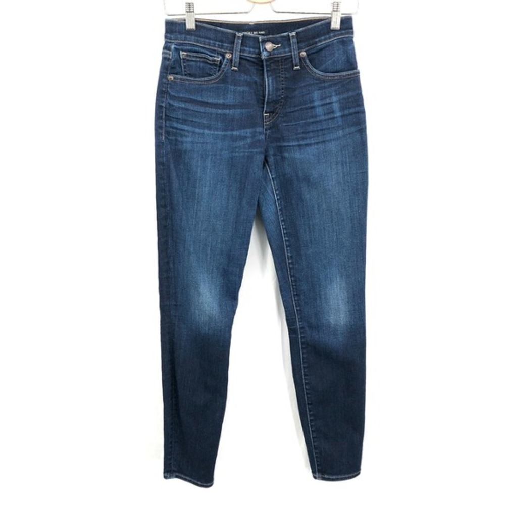 Lucky Brand AVA mid rise skinny jeans dark wash cotton blend denim blue 4 womens